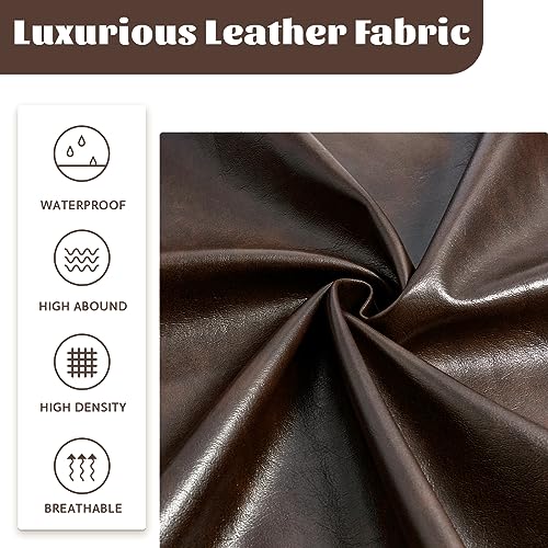 Furniliving 26" Farmhouse Round Leather Bar Stools, Mid-Century Bar Height Kitchen Stools with Footrest for Island Coffee Pub Shop Set of 2