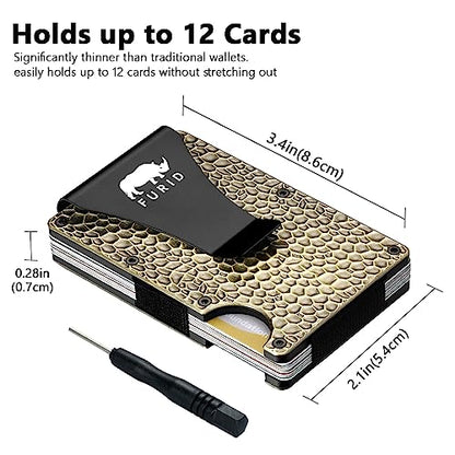 Metal Wallet for Men, Slim Wallet with Money clip, Minimalist Wallet For Men, Credit Card Holder Wallets for Men Gift