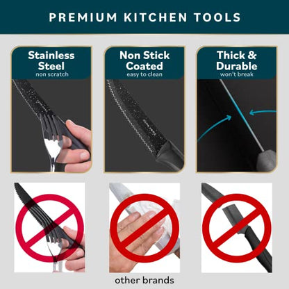 Home Hero Kitchen Knife Set, Chef Knife Set & Steak Knives - Professional Design Collection - Razor-Sharp High Carbon Stainless Steel Knives with Ergonomic Handles (8 Pcs - Granite)