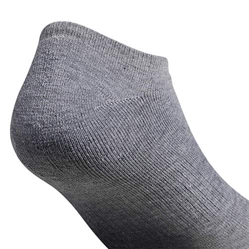 adidas Originals Trefoil No Show Socks (6-Pair), Heather Grey/Black/White, Large