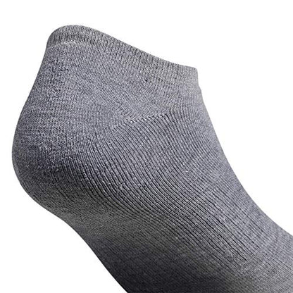 adidas Originals Trefoil No Show Socks (6-Pair), Heather Grey/Black/White, Large