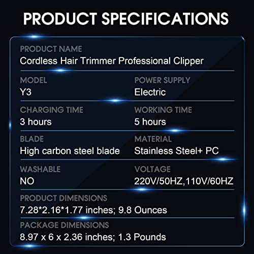 COMZIO Hair Clippers for Men, Cordless Barber Clippers Professional Hair Cutting Kit,Rechargeable Beard Trimmer, Home Haircut & Grooming Set with Large LED Display & High-Performance Electric Clippers