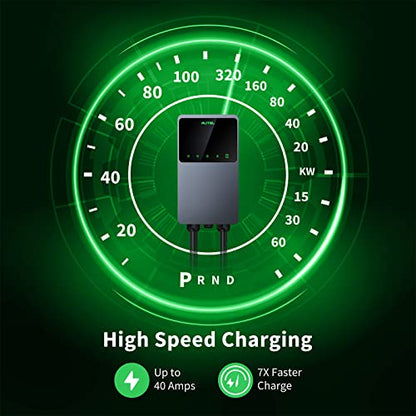 Autel MaxiCharger Home Electric Vehicle (EV) Charger, up to 40 Amp, 240V, Level 2 WiFi and Bluetooth Enabled EVSE, NEMA 14-50 Plug, Indoor/Outdoor, 25-Foot Cable with Separate Holster, Dark Gray
