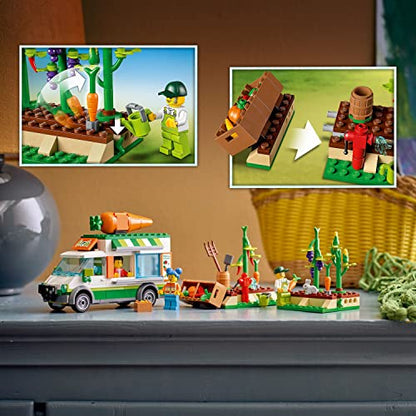 LEGO City Farmers Market Van 60345 Building Toy Set for Kids, Boys, and Girls Ages 5+ Mobile Farm Shop Playset with 3 Minifigures (310 Pieces)