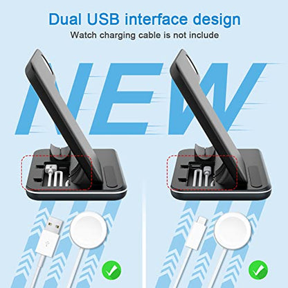 WAITIEE Wireless Charger 3 in 1,15W Fast Charging Station for Apple Watch 7/6/5/4/3/2/1,for AirPods Pro,for iPhone14/13 Pro/Pro Max/12/11/X/Xr,for Samsung Galaxy Phone Series (No Watch Charging Cable)