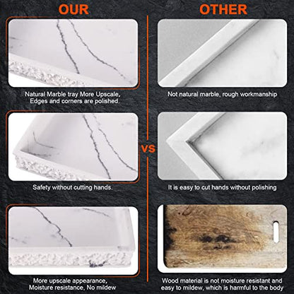 SZYRL Bathroom Vanity Tray Matte Vanity Tray Decor Perfume Trays Dresser Holder for Jewelry Candle Soap Plant Towel Cosmetic Organizer Rectangle Large Serving Tray