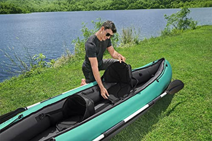 Bestway Hydro-Force 2-Person Ventura Elite Inflatable Kayak Set | Includes Kayak, 2 Aluminum Paddles, Hand Pump, 2 Fins and Carry Bag