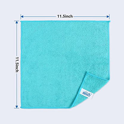 HOMEXCEL Microfiber Cleaning Cloth,24Pack Cleaning Rag,Cleaning Towels with 4 Color Assorted,11.5"X11.5"(Green/Blue/Yellow/Pink)