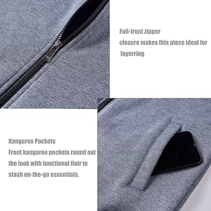 OHSNMAKSL Men's Full Zip Hoodie Fleece Jacket Sweatshirt Lined work coat 21-M-WY-02#Bluegray-L