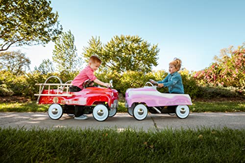 Kid Trax Toddler Classic Pedal Car, Kids 3-5 Years Old, Max Weight 59 lbs, Durable Steel, Large, Pink