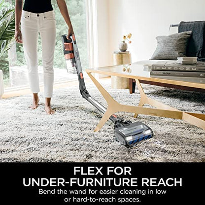 Shark IZ483H Vertex Cordless Stick Vacuum with DuoClean PowerFins, MultiFLEX, Crevice Tool, Pet Multi-Tool & Anti-Allergen Brush, 120-min Runtime, Double Battery, Rosewood