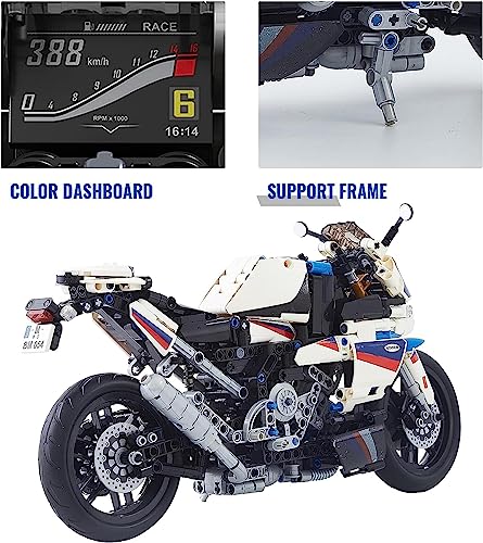 WINNER SPACE 1/6 Racing Motorcycle Toy Building Blocks Kit, Stem Bricks Sets,Toys for Boys & Adults,Build A Model Motorcycle,Suspension (819 Pieces)