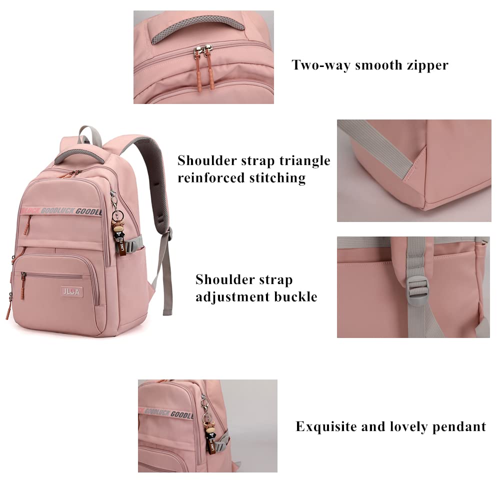 Armbq Girls Backpack Large-Capacity Middle Elementary School Casual Bookbag Kids Outdoor Travel bag Solid Color Daypack for Teens