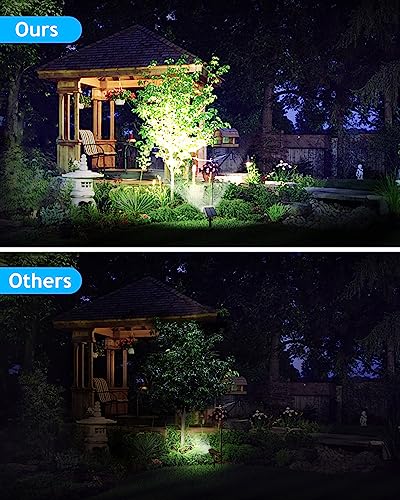 Kaxiida Solar Spot Lights Outdoor Waterproof, 56 LED Solar Garden Pathway Lights for Outside Yard Pool Decorative, 3 Lighting Modes Solar Powered Landscape Lights Dusk to Dawn - 6 Pack