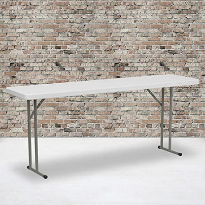 Flash Furniture Elon 6-Foot Granite White Plastic Folding Training Table