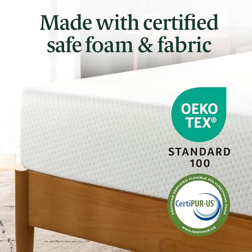 ZINUS 6 Inch Green Tea Memory Foam Mattress, Fiberglass Free, Patented Custom Contour Support, Sturdy Base Foam, CertiPUR-US Certified, Bed-in-a-box, Narrow Twin, White