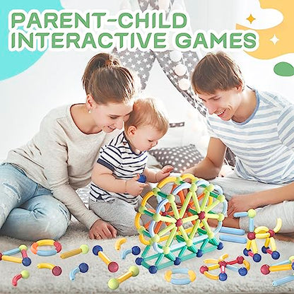 Boys Girls Toys Age 4-5,Little Boy Girl Toys Magnetic Blocks Sticks Tiles Construction Building, Learning Education Stem Preschool Toddler Kids Toys for 3+ Year Old, Montessori Toys for Toddlers Gifts