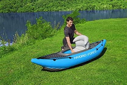 Bestway Hydro Force Inflatable Kayak Set | Includes Seat, Paddle, Hand Pump, Storage Carry Bag | Great for Adults, Kids and Families