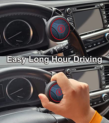 Fouring BL Adjustable Steering Wheel Knob Spinner - Universal Non-Slip Fit, ABS & Silicone Matte Finish Suicide Knob with Metal Ball Bearing & Easy Installation-Suitable for Cars, Trucks etc