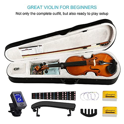 DEBEIJIN Student Kids Adults Violin - Premium Violin for Kids Beginners - Ready To Play 3/4 Violin - Handcrafted Beginner Violin