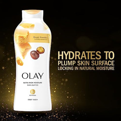Olay Ultra Rich Moisture Body Wash with Shea Butter, 22oz (Pack of 4)