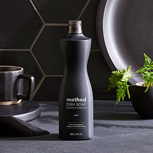 Method Gel Dish Soap, Yuzu, Biodegradable Formula, Tough on Grease, 18 Fl Oz (Pack of 6)