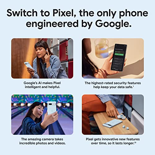 Google Pixel 7a - Unlocked Android Cell Phone with Wide Angle Lens and 24-Hour Battery - 128 GB -  Snow