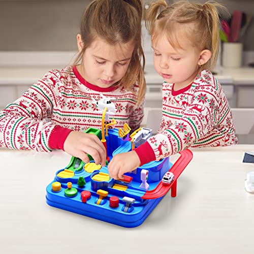 Sakiyrmai Kids Race Track Car Adventure Toys, City Rescue Preschool Educational Toy Vehicles, Parent-Child Interactive Kids Puzzle Car Playsets for 3 4 5 6 7 8 Years Old Toddlers Christmas