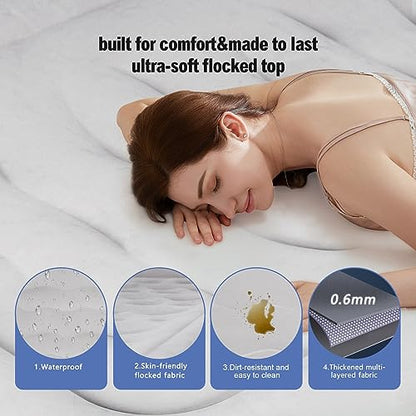DINBooonLUX Twin Air Mattress with Built in Pump - 18-Inch Raiesd Height for Optimal Support,Durable Luxury Air Bed with Carry Bag,Double Height Blow Up Airbed for Home,Guests&Camping