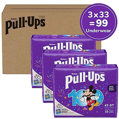 Pull-Ups Boys' Potty Training Pants, 4T-5T (38-50 lbs), 99 Count(3 Packs of 33), Packaging May Vary