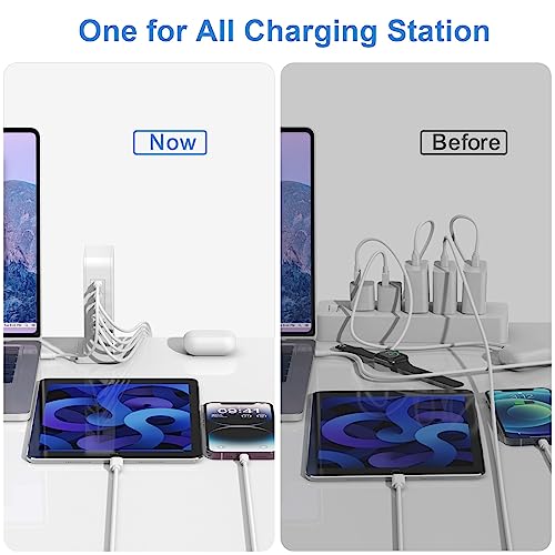 USB C Charger Block, 120W GaN Fast Charging Station for Multiple Devices, USB Charger Block with 65W USB C Laptop Charger, USB C Charging Hub Compatible for MacBook Pro Air, iPhone, iPad, Samsung