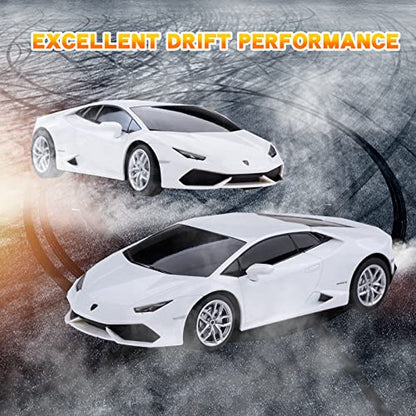 RÄDER Licensed RC Series,R/C 1:24 Lambo HURAC LP610-4 Remote Control Car, Electric Sport Racing Hobby Toy Car, Model Vehicle for Boys and Girls Teens and Adults Gift White