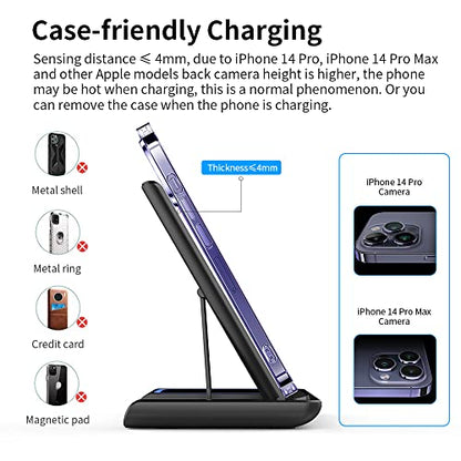 RUI MAI LAI 3 in 1 Wireless Charger Station for iPhone, iWatch, AirPods - Charges iPhone 13/12/11 Pro/Pro Max, iWatch 7/6/SE/5/4/3/2, AirPods 3/2/Pro