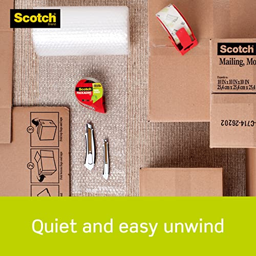 Scotch Sure Start Packing Tape, Clear, Quiet Unwind and Easy Start, 1.88 in. x 54.6 yd., 1 Tape Roll