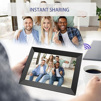 LOVCUBE 10.1" Digital Picture Frame Smart WiFi Digital Photo Frame with 1280x800 HD Touch Screen, Built-in 32GB Large Storage, Share Photos and Videos Instantly via App from Anywhere (Black)