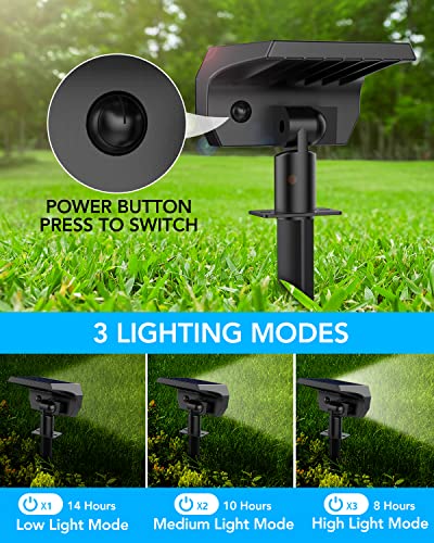 Kaxiida Solar Spot Lights Outdoor Waterproof, 56 LED Solar Garden Pathway Lights for Outside Yard Pool Decorative, 3 Lighting Modes Solar Powered Landscape Lights Dusk to Dawn - 6 Pack