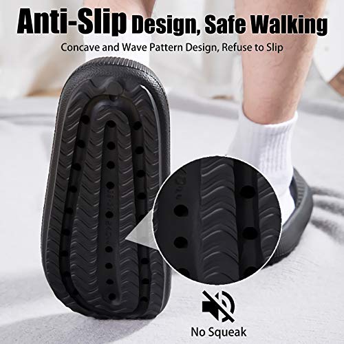 rosyclo Cloud Slippers for Women and Men, Massage Shower Bathroom Non-Slip Quick Drying Open Toe Super Soft Comfy Thick Sole Home House Cloud Cushion Slide Sandals for Indoor & Outdoor Platform Shoes