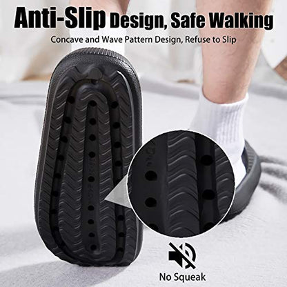 rosyclo Cloud Slippers for Women and Men, Massage Shower Bathroom Non-Slip Quick Drying Open Toe Super Soft Comfy Thick Sole Home House Cloud Cushion Slide Sandals for Indoor & Outdoor Platform Shoes
