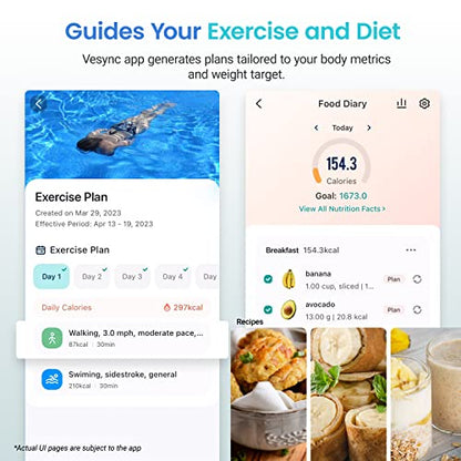 Etekcity Scale for Body Weight and Fat Percentage, Smart Accurate Digital Bathroom Body Composition Bluetooth Weighing Machine for People's BMI, Million-User App Offers Diet & Exercise Plan, 400lb