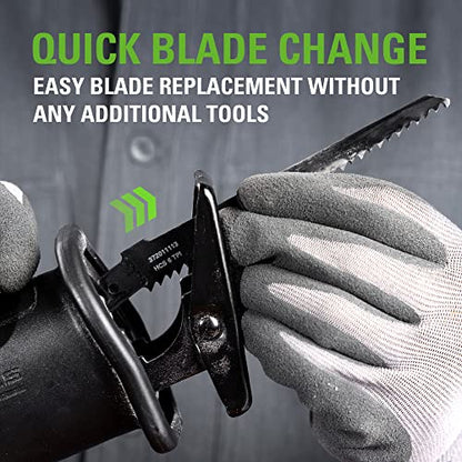 Greenworks 24V Brushless (1-1/8") Cordlesss Reciprocating Saw (2,7000 SPM), 4.0Ah USB Battery and Charger Included