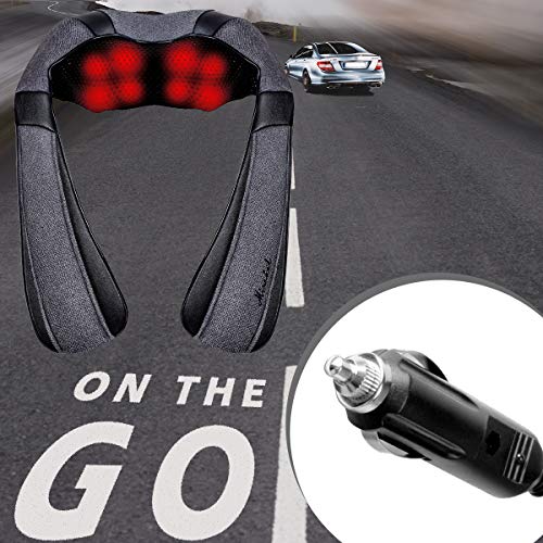 Shiatsu Electric Massager with Heat, Kneading Massage Pillow for Neck, Back, Shoulder, Muscle Pain Relief, Get Well Soon Presents - Christmas Gifts