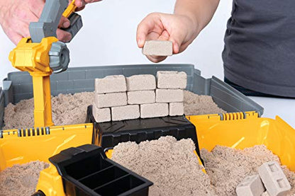 Kinetic Sand, Construction Site Folding Sandbox with Toy Truck and 2lbs of Play Sand, Sensory Toys for Kids Ages 3 and up