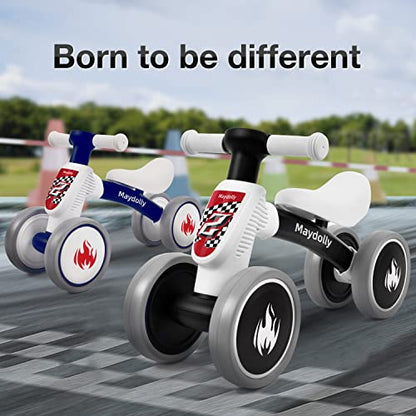 Maydolly Baby Banlance Bike for 1 Year Old Boys Girls Cute 10-24 Months Kids Toy First Birthday Gift No Pedal Toddler 4 Wheels Balance Bike