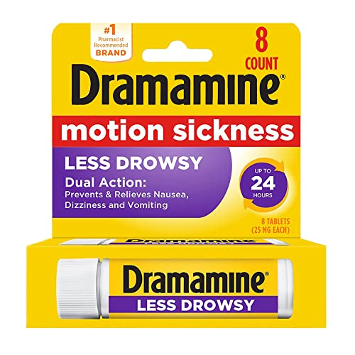 Add 3 To Your Cart! Dramamine Motion Sickness Relief Less Drowsey Formula, 24 Count