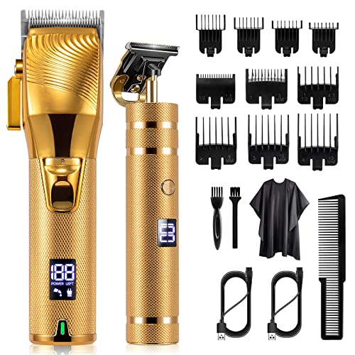 Hair Clippers for Men, Professional Hair Trimmer Set Cordless Barber Clippers Beard Trimmer Hair Cutting Kit Rechargeable T Outliner Shaver Zero Gapped Haircut Grooming Kit Gifts for Men