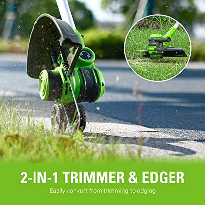 Greenworks 24V 12-Inch Cordless String Trimmer/Edger (Gen 2), 2.0Ah USB Battery and Charger Included