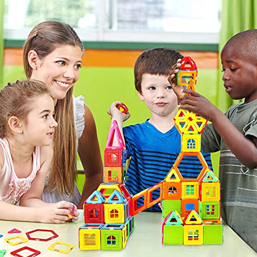 Upgraded Magnetic Blocks Tough Tiles STEM Toys for 3+ Year Old Boys and Girls Learning by Playing Games for Toddlers Kids, Compatible with Major Brands Building Blocks - STARTER SET