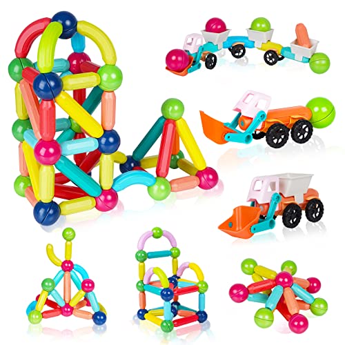 ANYCOVER 46PCS Magnetic Toys Magnetic Building Stick, Multiple Sizes Multiple Colors Magnetic Building Blocks Construction Toys, for Children Over 3 Years Old Preschool Children's Toys