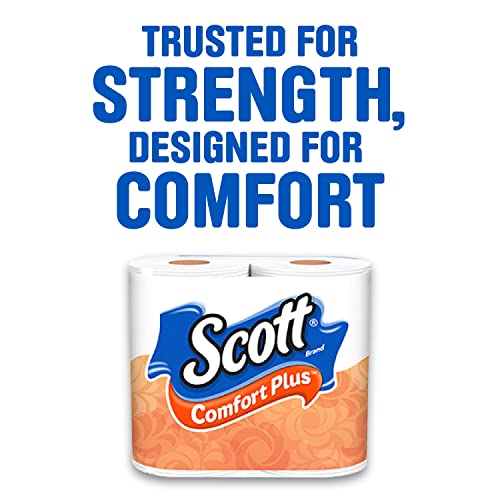 Scott ComfortPlus Toilet Paper, 12 Double Rolls, 231 Sheets per Roll, Septic-Safe, 1-Ply Toilet Tissue