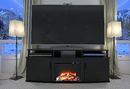 Ameriwood Home Carson Electric Fireplace TV Console for TVs up to 70", Black